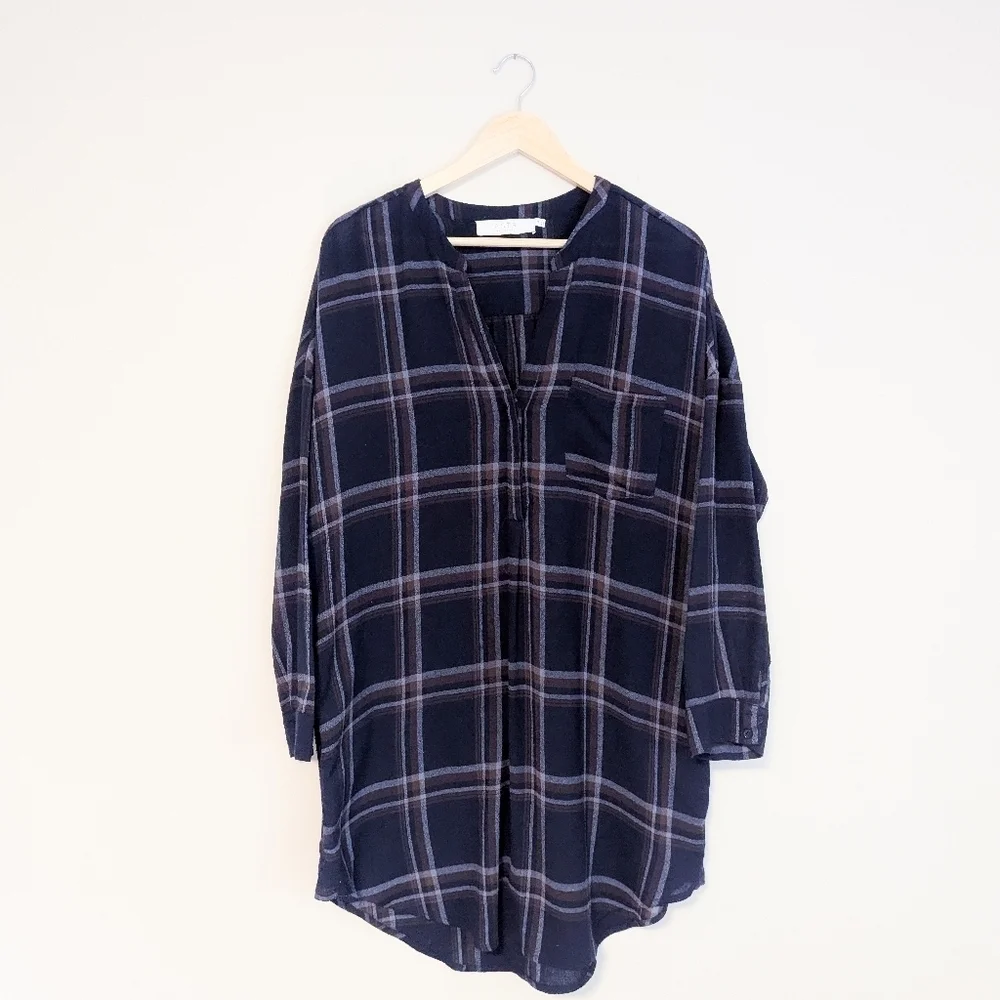 Astr The Label Oversized Flannel Tunic - Picture 3 of 6